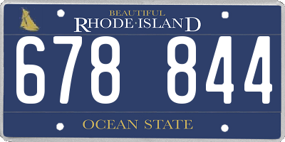 RI license plate 678844