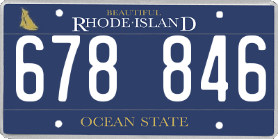 RI license plate 678846