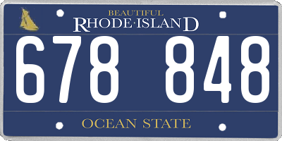 RI license plate 678848