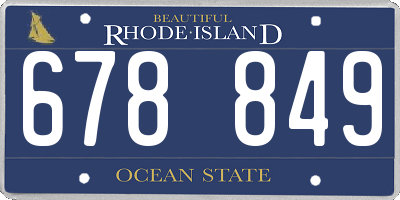RI license plate 678849