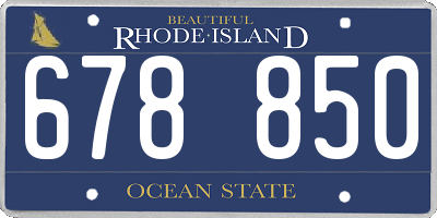 RI license plate 678850