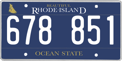 RI license plate 678851