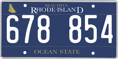 RI license plate 678854
