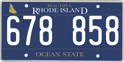 RI license plate 678858