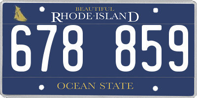 RI license plate 678859