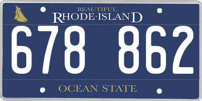 RI license plate 678862