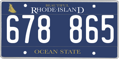 RI license plate 678865