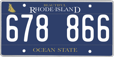 RI license plate 678866