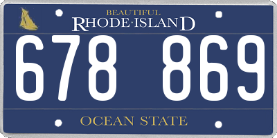 RI license plate 678869