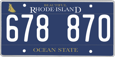 RI license plate 678870