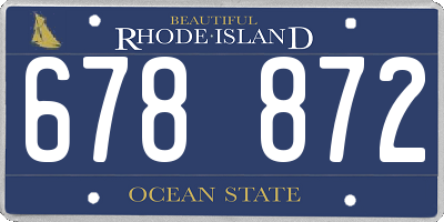 RI license plate 678872