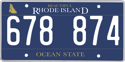 RI license plate 678874