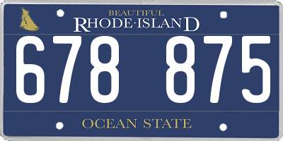 RI license plate 678875
