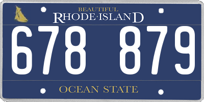 RI license plate 678879
