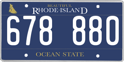 RI license plate 678880