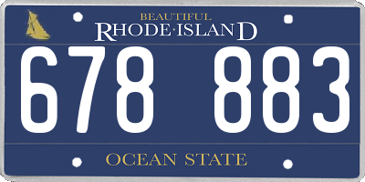 RI license plate 678883