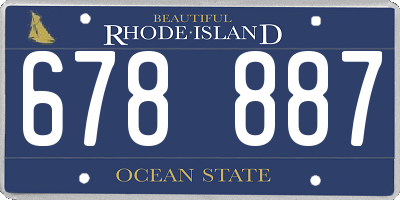 RI license plate 678887