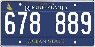 RI license plate 678889