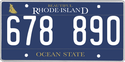 RI license plate 678890