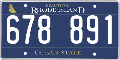 RI license plate 678891