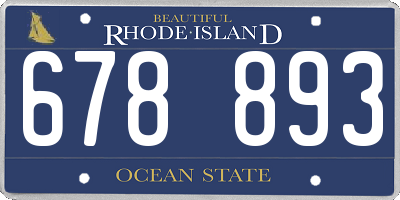 RI license plate 678893