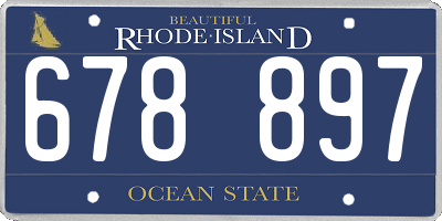RI license plate 678897