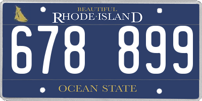 RI license plate 678899