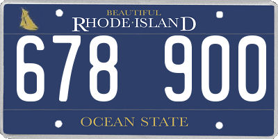 RI license plate 678900