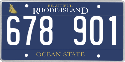 RI license plate 678901