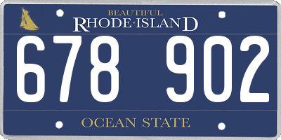 RI license plate 678902