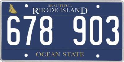 RI license plate 678903