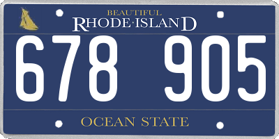 RI license plate 678905