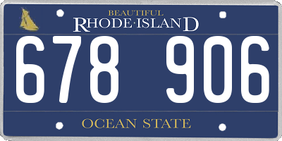 RI license plate 678906