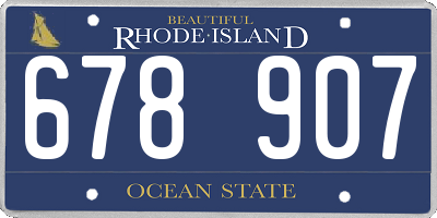 RI license plate 678907