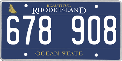 RI license plate 678908