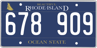 RI license plate 678909