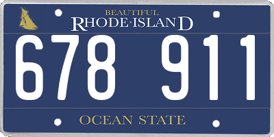RI license plate 678911