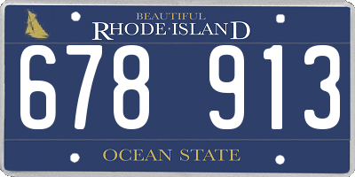 RI license plate 678913