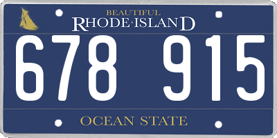 RI license plate 678915