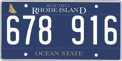 RI license plate 678916