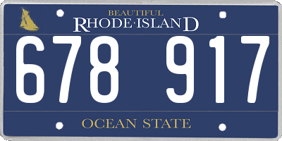 RI license plate 678917