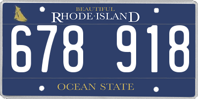 RI license plate 678918