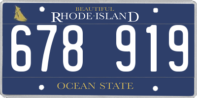 RI license plate 678919