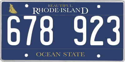 RI license plate 678923