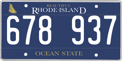 RI license plate 678937