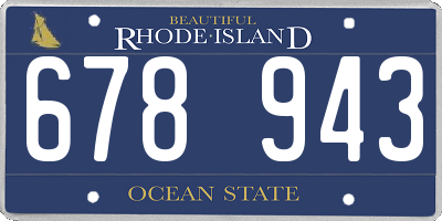 RI license plate 678943
