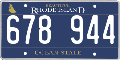 RI license plate 678944