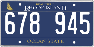 RI license plate 678945