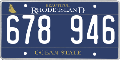 RI license plate 678946