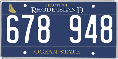 RI license plate 678948